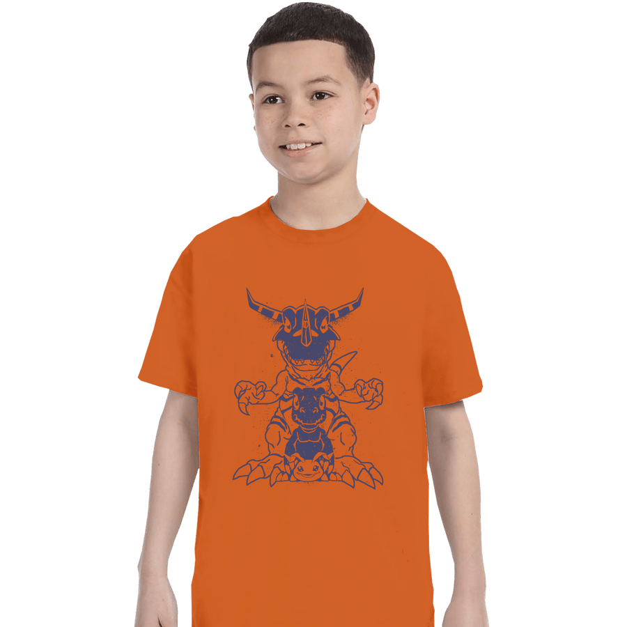 Secret_Shirts T-Shirts, Youth / XS / Orange Digimon Evolution