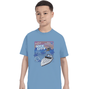 Shirts T-Shirts, Youth / XL / Powder Blue Greetings From Vice City