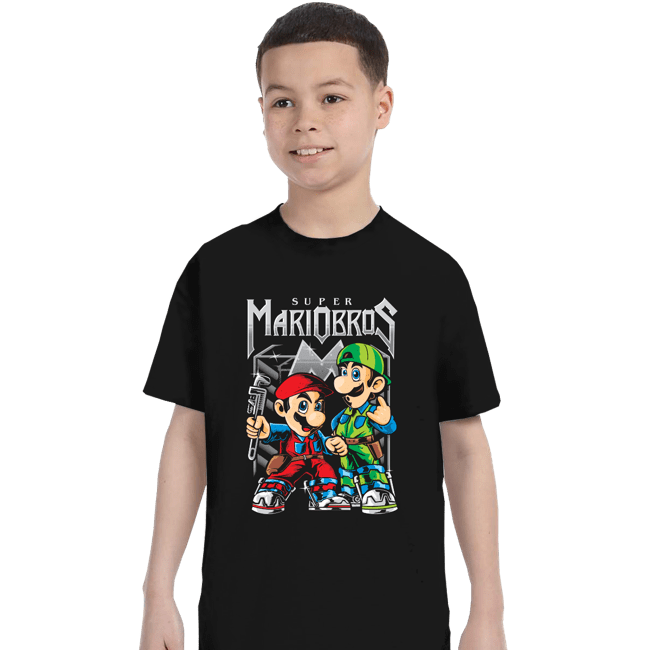 Daily_Deal_Shirts T-Shirts, Youth / XS / Black Super Metal Bros