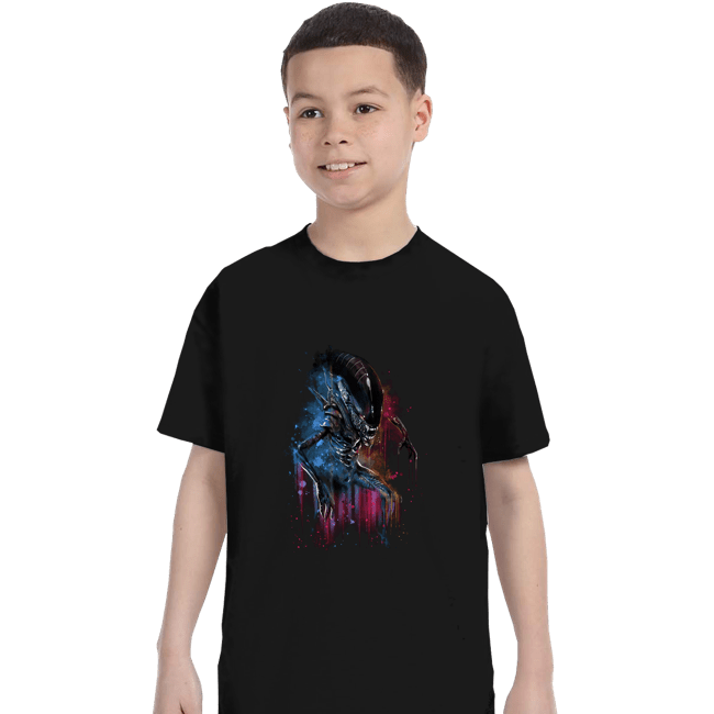Secret_Shirts T-Shirts, Youth / XS / Black Alien Watercolor
