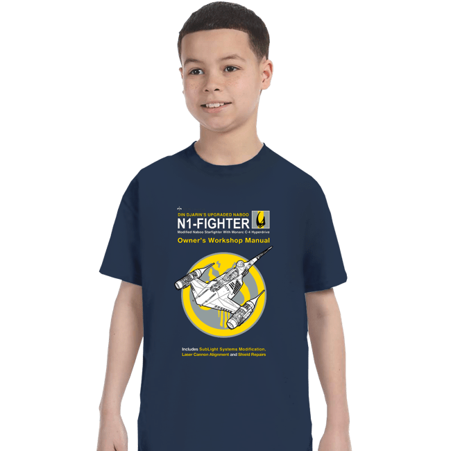 Daily_Deal_Shirts T-Shirts, Youth / XS / Navy N1 Fighter Manual