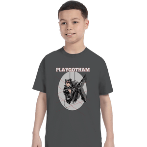 Shirts T-Shirts, Youth / XS / Charcoal Playgotham Catwoman