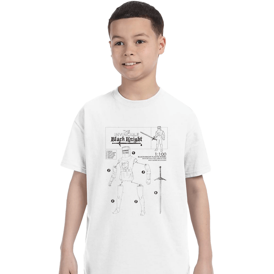 Shirts T-Shirts, Youth / XL / White The Invincible Black Knight