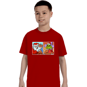 Daily_Deal_Shirts T-Shirts, Youth / XS / Red Santa Yelling At Grinch