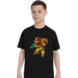 Shirts T-Shirts, Youth / XS / Black Metroid - Galactic Bounty Hunter