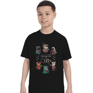 Shirts T-Shirts, Youth / Small / Black Dungeons & Cats 2nd Edition
