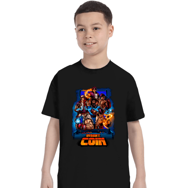 Secret_Shirts T-Shirts, Youth / XS / Black Insert Coin Fighter
