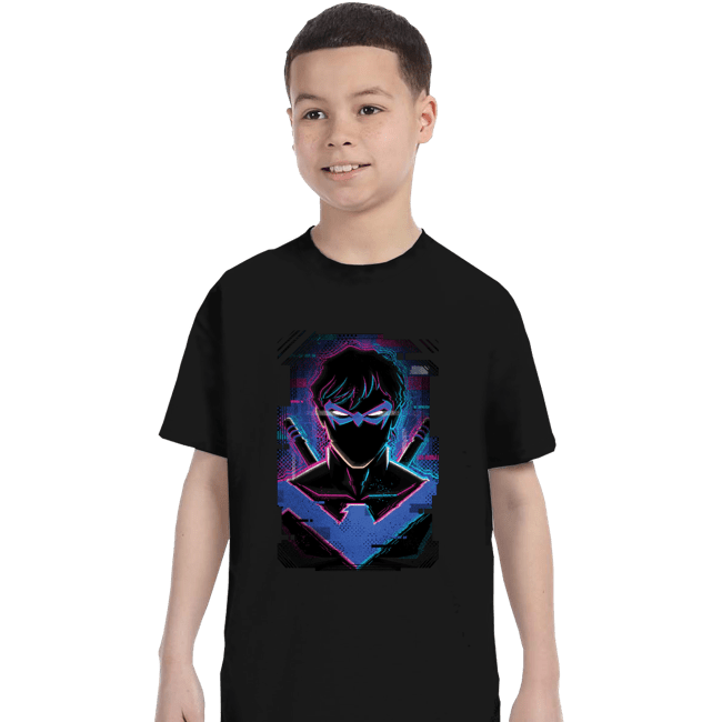 Daily_Deal_Shirts T-Shirts, Youth / XS / Black Glitch Nightwing