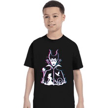 Load image into Gallery viewer, Daily_Deal_Shirts T-Shirts, Youth / XS / Black Glitched Maleficent
