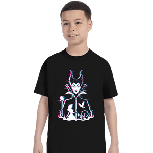 Daily_Deal_Shirts T-Shirts, Youth / XS / Black Glitched Maleficent