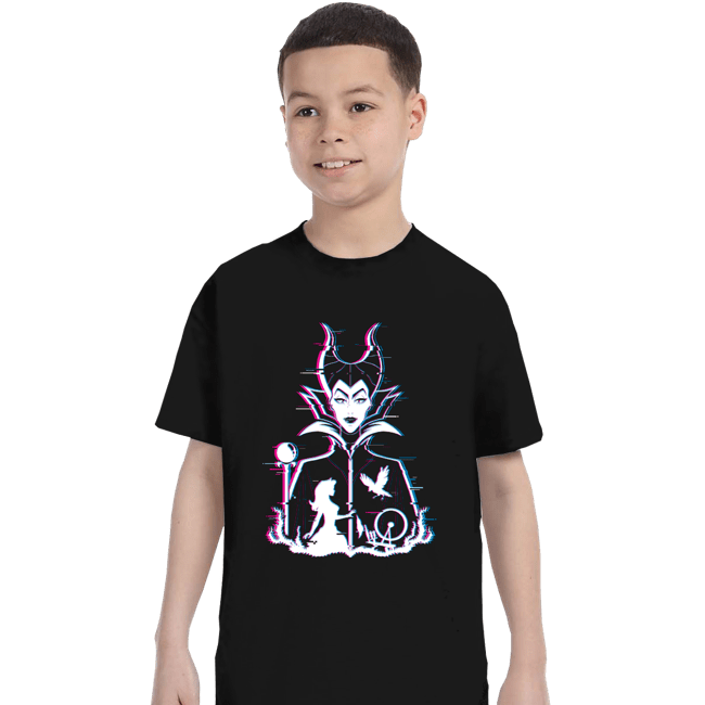 Daily_Deal_Shirts T-Shirts, Youth / XS / Black Glitched Maleficent