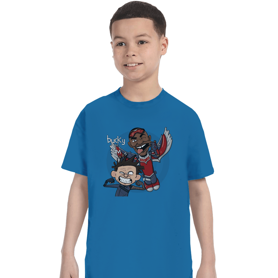 Shirts T-Shirts, Youth / XS / Sapphire Bucky And Sam