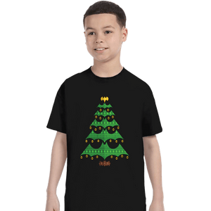 Daily_Deal_Shirts T-Shirts, Youth / XS / Black Holy Christmas Tree, Batman!
