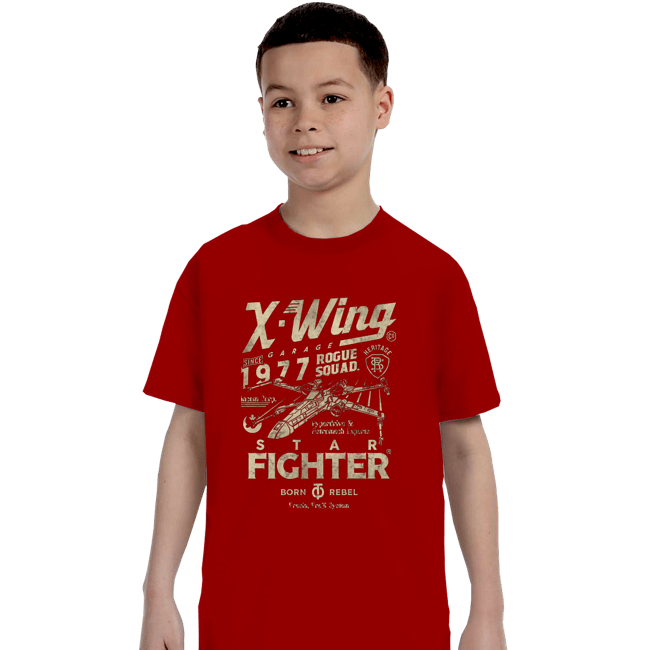 Daily_Deal_Shirts T-Shirts, Youth / XS / Red X-Wing Garage