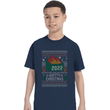 Load image into Gallery viewer, Secret_Shirts T-Shirts, Youth / XS / Navy Ugly Shitty Christmas Sweater
