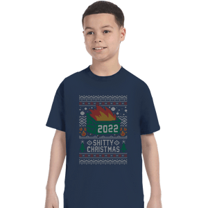Secret_Shirts T-Shirts, Youth / XS / Navy Ugly Shitty Christmas Sweater