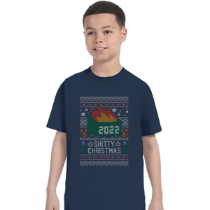 Secret_Shirts T-Shirts, Youth / XS / Navy Ugly Shitty Christmas Sweater
