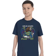 Load image into Gallery viewer, Shirts T-Shirts, Youth / XS / Navy Life Is An RPG
