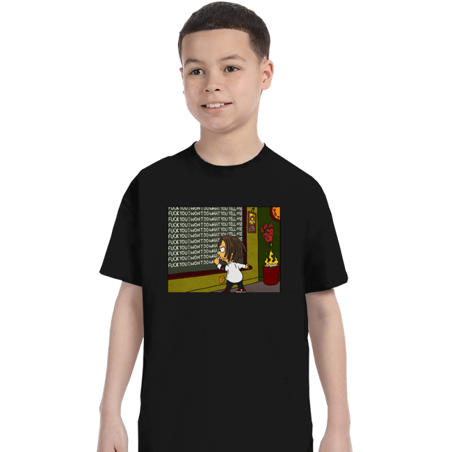 Secret_Shirts T-Shirts, Youth / XS / Black Rage Simpson