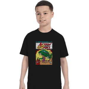 Shirts T-Shirts, Youth / XL / Black Action Cowmics