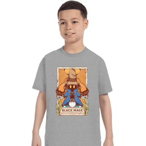 Secret_Shirts T-Shirts, Youth / XS / Sports Grey Black Mage Tarot Card