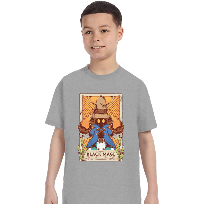 Secret_Shirts T-Shirts, Youth / XS / Sports Grey Black Mage Tarot Card