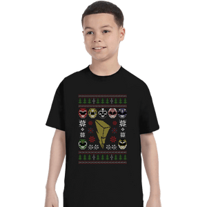 Shirts T-Shirts, Youth / XS / Black Mighty Morphin Christmas