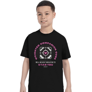 Shirts T-Shirts, Youth / XS / Black Companion Cube Emblem