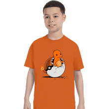 Load image into Gallery viewer, Shirts T-Shirts, Youth / XS / Orange Pokegg Ball
