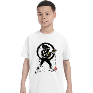 Shirts T-Shirts, Youth / XS / White Black Ranger Sumi-e