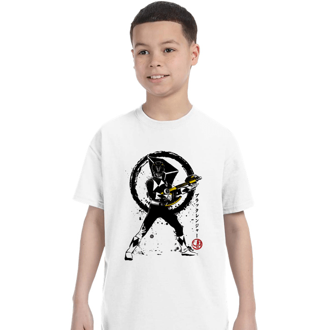 Shirts T-Shirts, Youth / XS / White Black Ranger Sumi-e