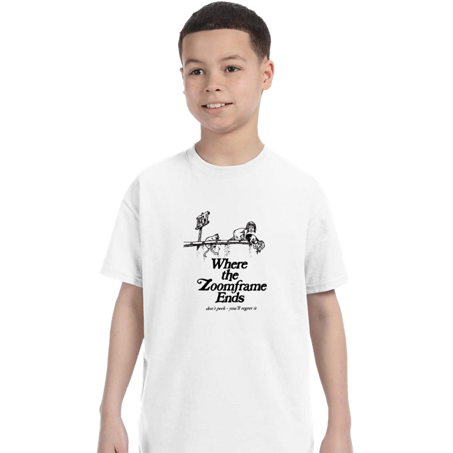 Shirts T-Shirts, Youth / XS / White Where The Zoom Frame Ends
