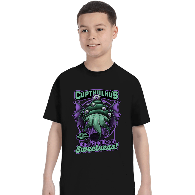 Secret_Shirts T-Shirts, Youth / XS / Black Cupcake Cthulhu