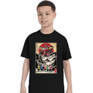 Daily_Deal_Shirts T-Shirts, Youth / XS / Black Rangers In Japan Woodblock