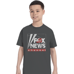 Shirts T-Shirts, Youth / XL / Charcoal Faux News