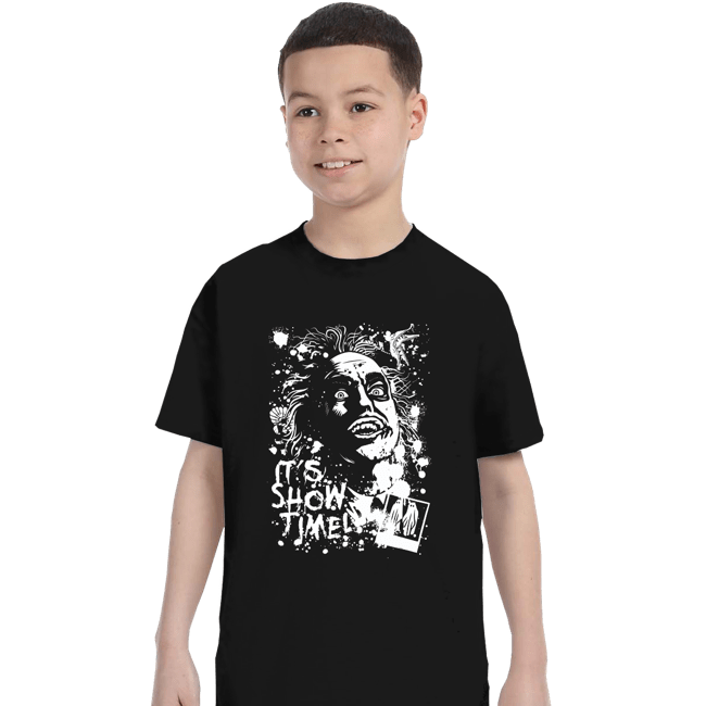 Daily_Deal_Shirts T-Shirts, Youth / XS / Black Beetlejuice Splatter