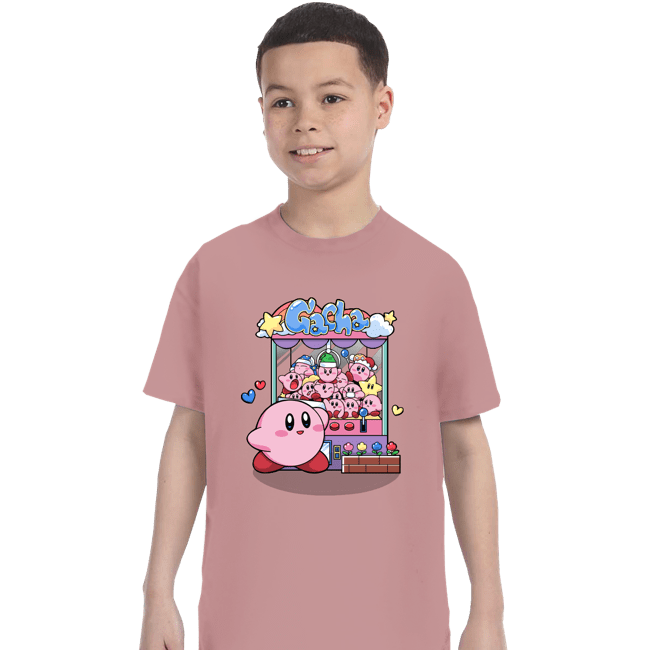 Secret_Shirts T-Shirts, Youth / XS / Pink Kirby Gatcha