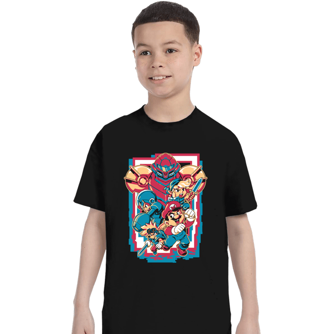 Daily_Deal_Shirts T-Shirts, Youth / XS / Black Retro Heroes