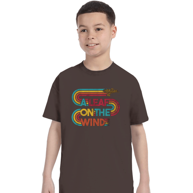 Daily_Deal_Shirts T-Shirts, Youth / XS / Dark Chocolate Vintage Leaf On The Wind
