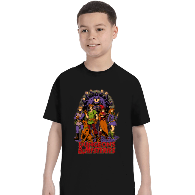 Daily_Deal_Shirts T-Shirts, Youth / XS / Black Dungeons & Mysteries