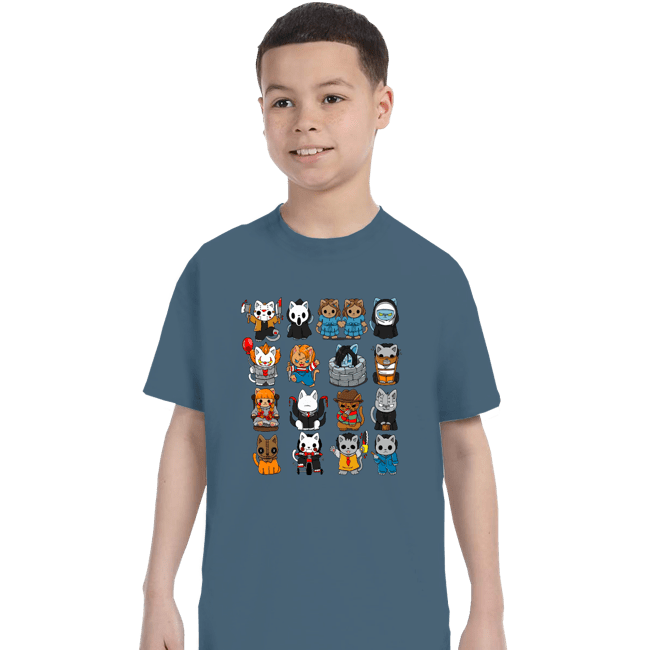 Secret_Shirts T-Shirts, Youth / XS / Indigo Blue Horror Kitties