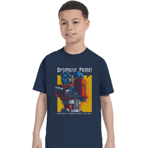Shirts T-Shirts, Youth / XS / Navy Optimistic Prime
