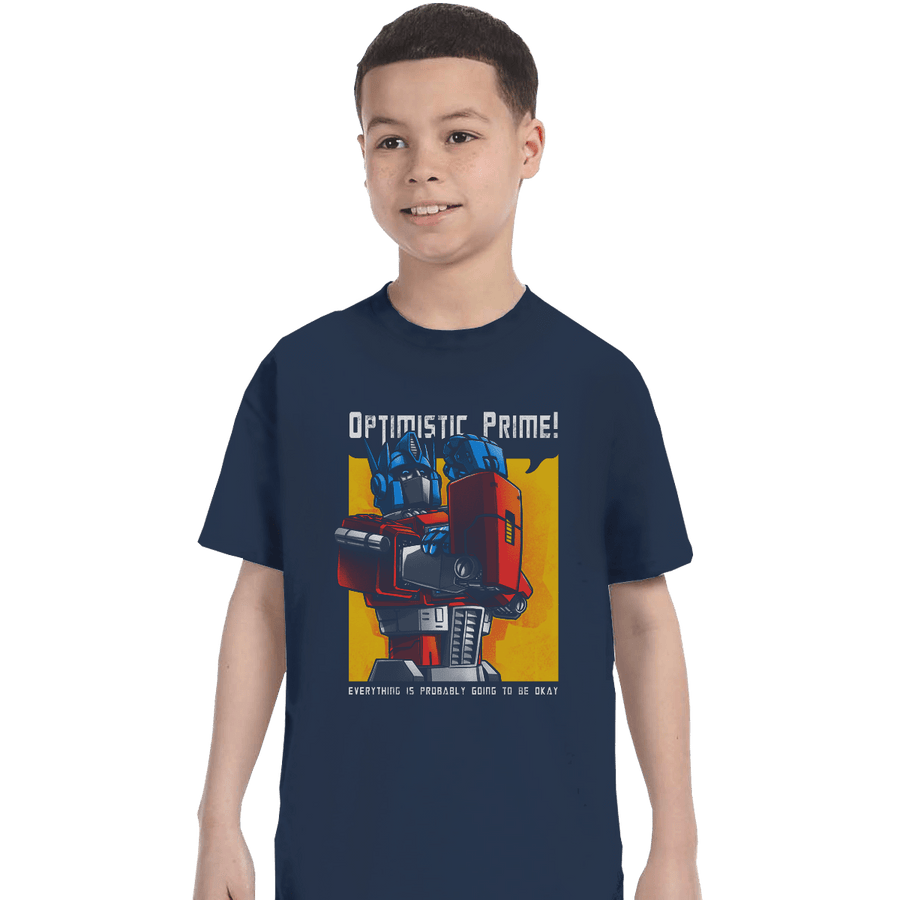 Shirts T-Shirts, Youth / XS / Navy Optimistic Prime