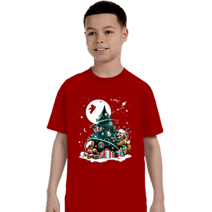 Daily_Deal_Shirts T-Shirts, Youth / XS / Red Galaxy Christmas