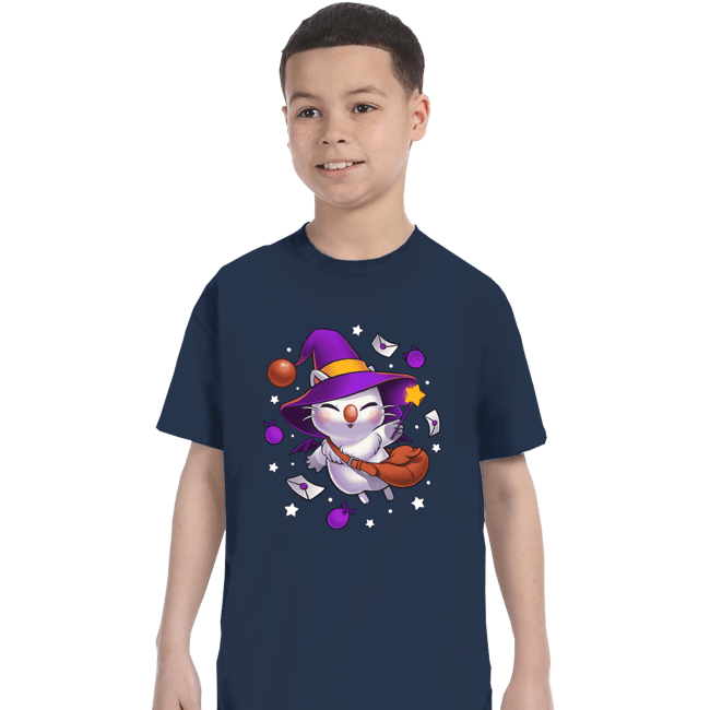 Shirts T-Shirts, Youth / XS / Navy Moogle Witch