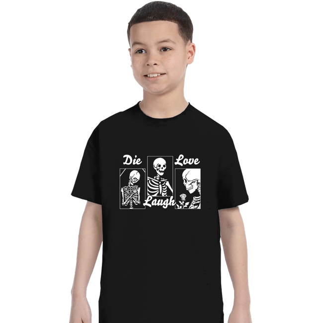 Secret_Shirts T-Shirts, Youth / XS / Black Die Laugh Love