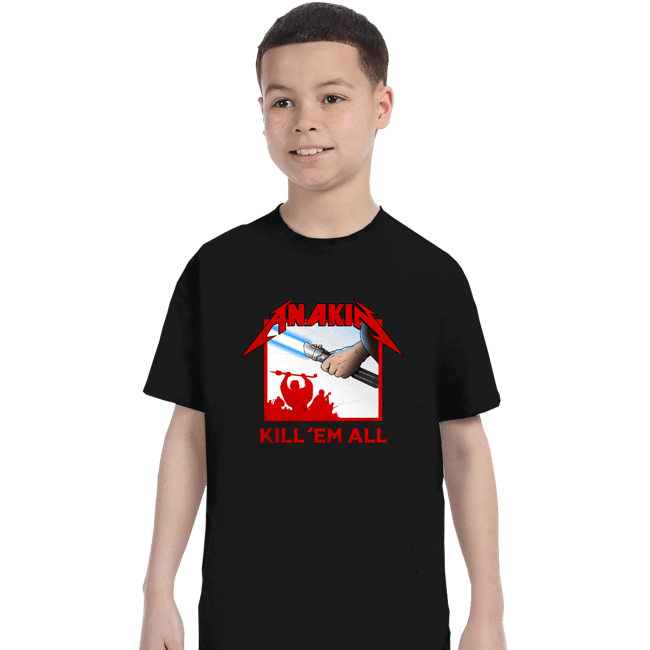 Secret_Shirts T-Shirts, Youth / XS / Black Anakin Metal