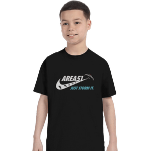 Shirts T-Shirts, Youth / XL / Black Just Storm It