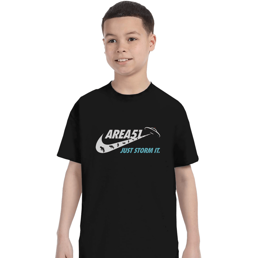 Shirts T-Shirts, Youth / XL / Black Just Storm It