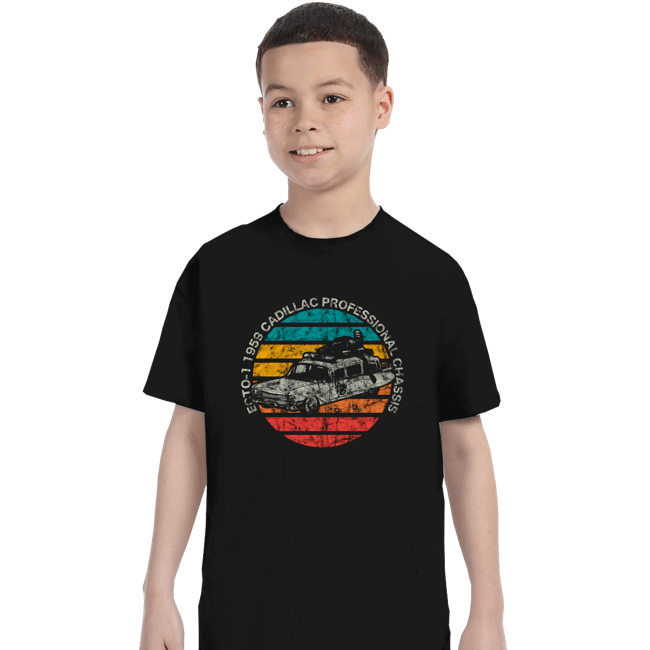 Shirts T-Shirts, Youth / XS / Black Retro Ecto-1 Sun